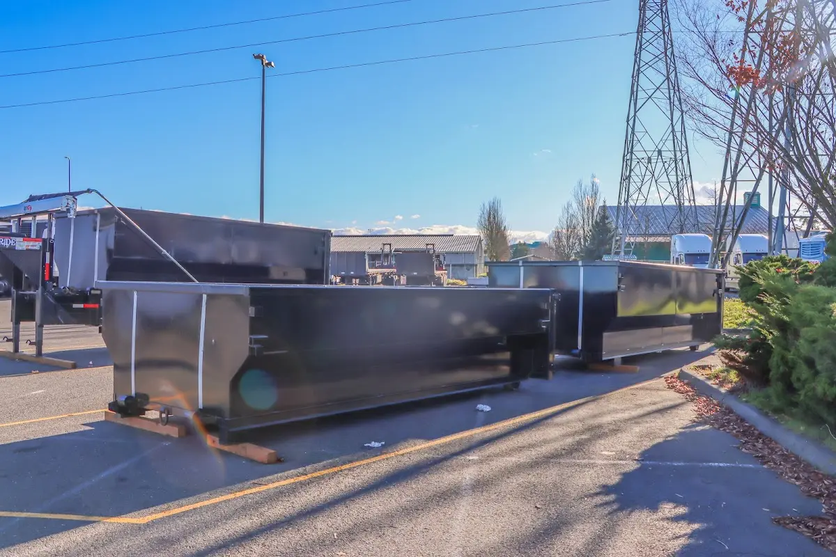 Roll-off dumpster ready for waste disposal at job site for Commercial Dumpster Rental in Seagoville